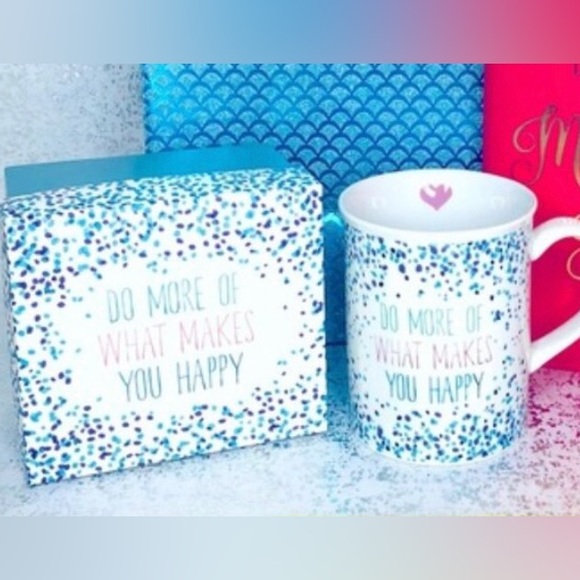 $10 “Do More of What Makes You Happy” Coffee Mug Tea Cup Box Set - Picture 1 of 5